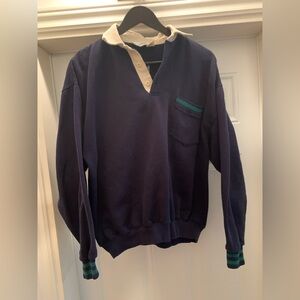 Vintage Court Club Blue Sweater with Green Accents